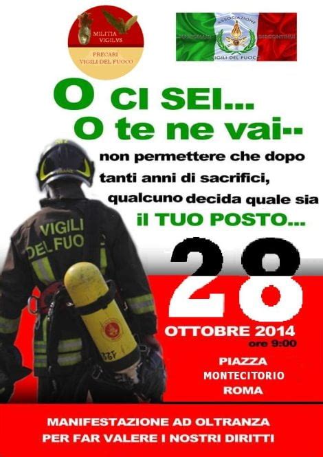 Discontinui E Precari Dei Vigili Del Fuoco In Piazza Il Ottobre