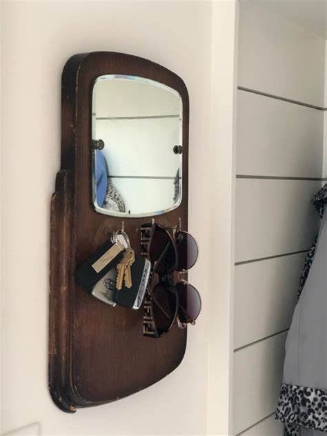 Vintage Key Holder with Mirror for Mudroom - DIY Inspired