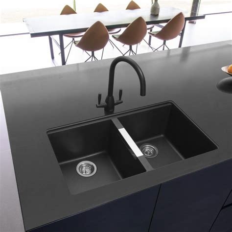 Caple Lee200 Leesti Double Bowl Undermount Granite Sink Granite