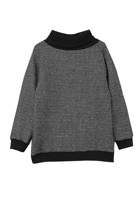 Buy A In Girls Black And White Turtleneck Thick Sweater Online Zalora