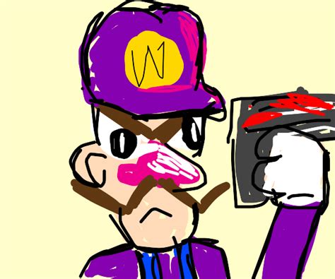 Waluigi With A Gun Drawception