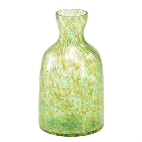 Floristik24 de Glasvase Glas Deko Blumenvase Grün Gelb Ø10cm H18cm 15100