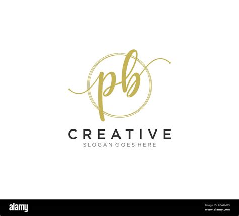 Pb Feminine Logo Beauty Monogram And Elegant Logo Design Handwriting