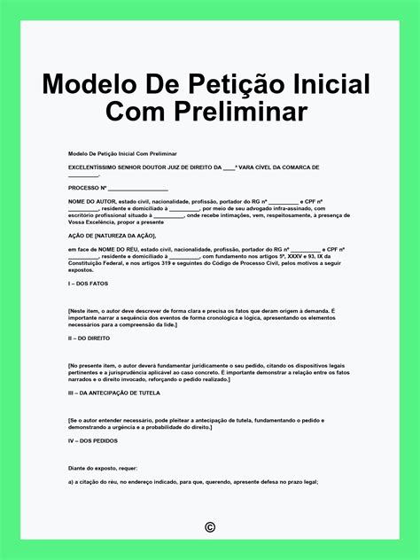 O Que Petição Inicial - Modelo De Petição Inicial Com Preliminar