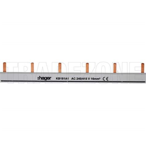 Kb181a1 Hager 80 Amp Insulated Prong Busbar 1 Pole 6 Module