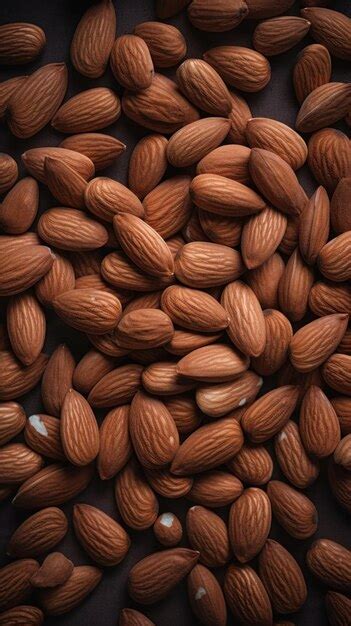 Premium Photo Organic Almond Nuts Vertical Background