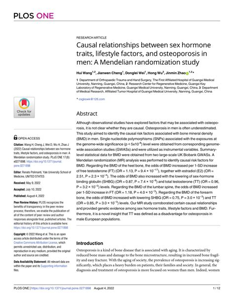 Pdf Causal Relationships Between Sex Hormone Traits Lifestyle