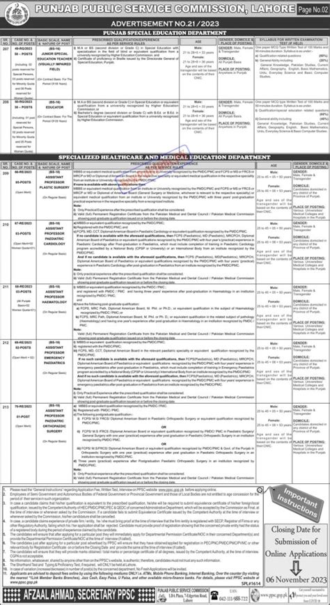 Ppsc Advertisement No Jobs Online Apply