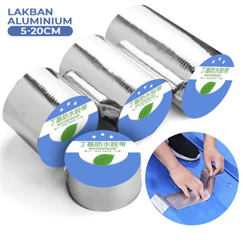 Lakban Aluminium Super Waterproof Perekat Anti Bocor Tape Aluminium