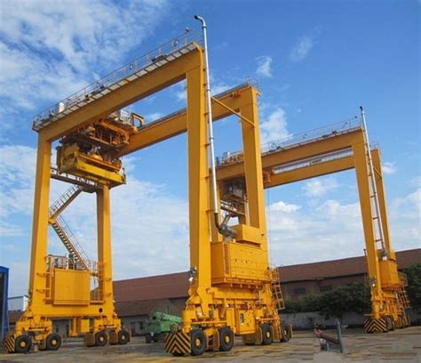 Double Girder Container Rtg Mobile Gantry Crane With M M Span