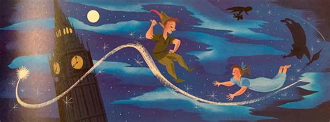 Disney's Peter Pan: concept art by Mary Blair: The flight of Peter Pan and the Darling children ...