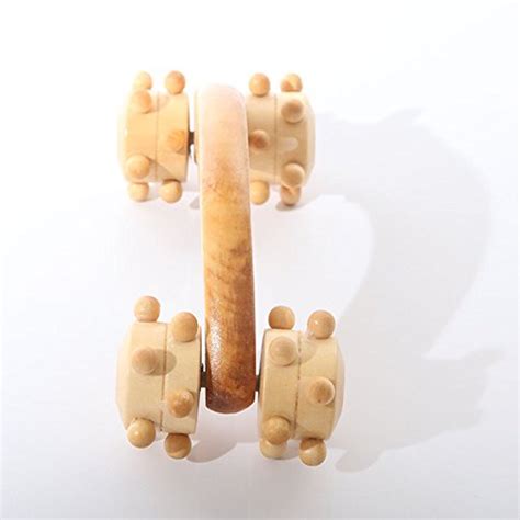 Generic As Shows Full Body Four Wheels Wooden Roller Relaxing Hand