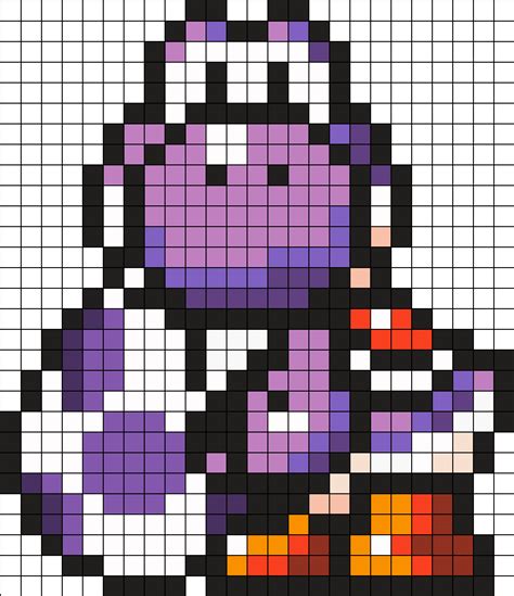 Purple Yoshi And Egg Perler By Vickicutebunny Yoshi Perler Pixel Art