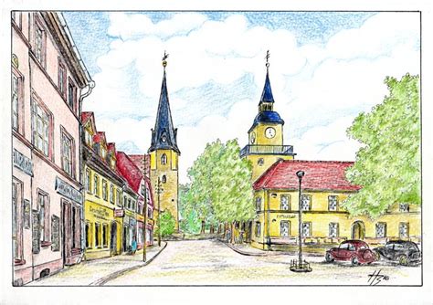 Hohenm Lsen Marktplatz Mit Kirche Und Rathaus Um Nach Altem