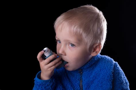 Child Using Asthma Inhaler Stock Photo Download Image Now Allergy