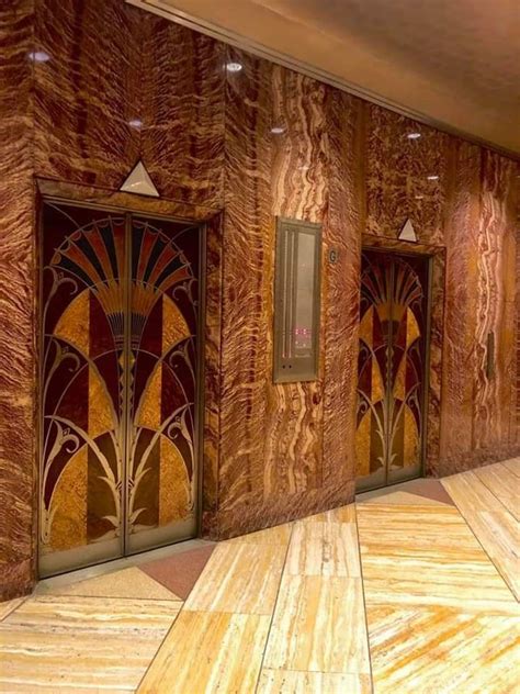 Elevator doors in lobby of Chrysler Building, built in 1928 NYC Wanted Movie, Art Deco Buildings ...