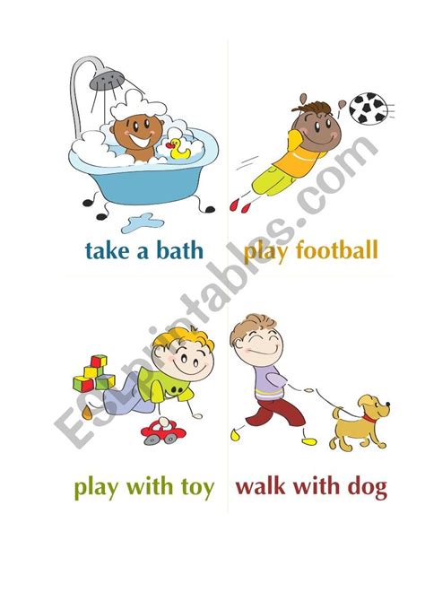 Actions Flashcards Esl Worksheet By Tristramaiblins