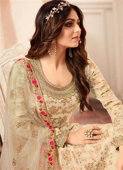 Buy Embroidered Work Drashti Dhami Palazzo Style Pakistani Salwar Suit