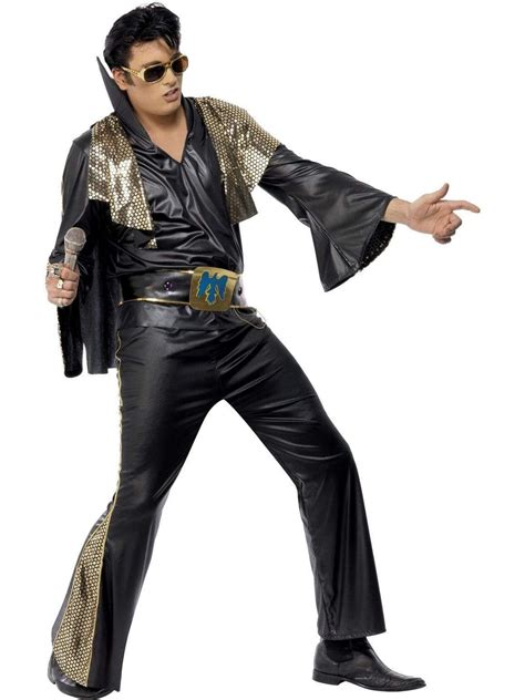 Elvis Black & Gold Adult Men's Costume – Disguises Costumes Hire & Sales