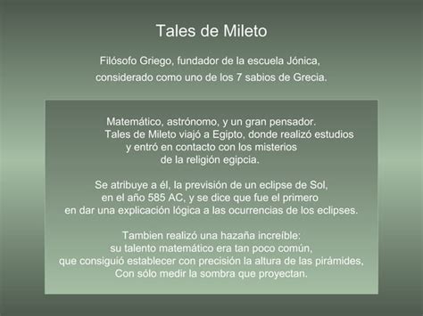 Tales De Mileto Ppt