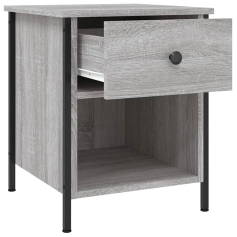 Eto Table De Chevet Sonoma Gris X X Cm Bois D Ing Nierie