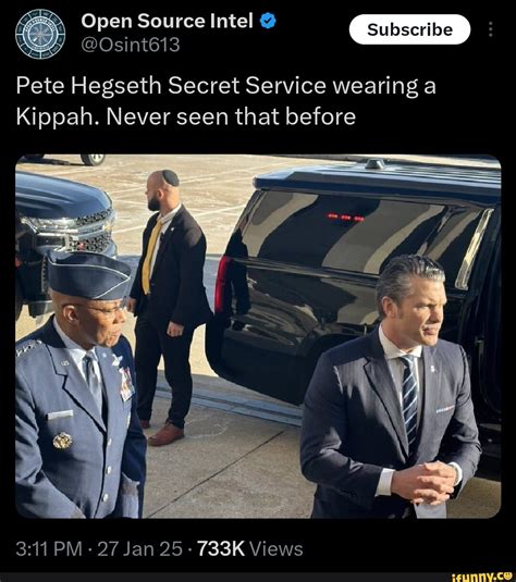Pete Hegseth Secret Service wearing a Kippah. Never seen that before PM ...