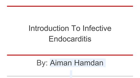 Introduction To Infective Endocarditis Ppt