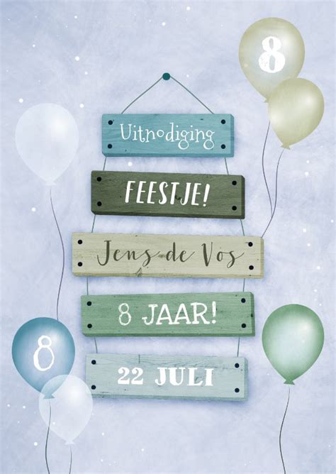 Kinderfeestje Met Feestelijke Ballonnen En Kaartje Go