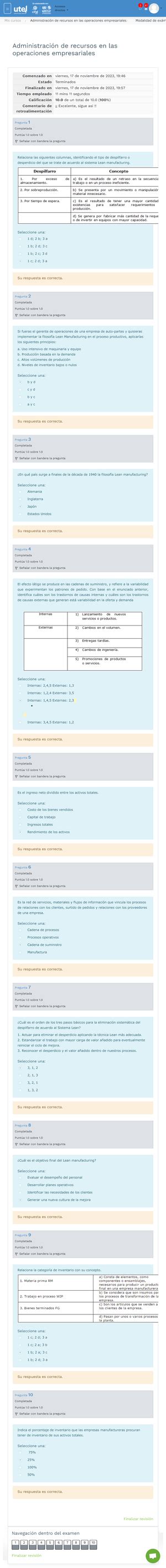 Modalidad De Exámenes Semana 6 Revisión Del Intento Administración De