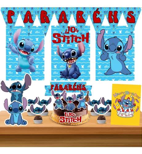 Kit Festa Lilo E Stitch só Um Bolinho 35pçs MercadoLivre