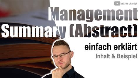 Management Summary schreiben einfach erklärt mit Beispiel YouTube