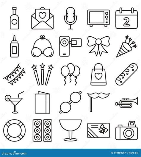 Event Celebration Party Celebration Vector Icons Set In Trendy Colors