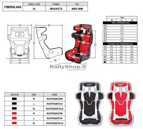 Seat Sabelt GT PAD M L XL RFSEGTPAD RallyShop Italy