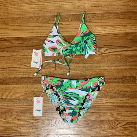 Maaji Swim Maaji Sporty Bralette Swimsuit Bikini Set With Bottoms