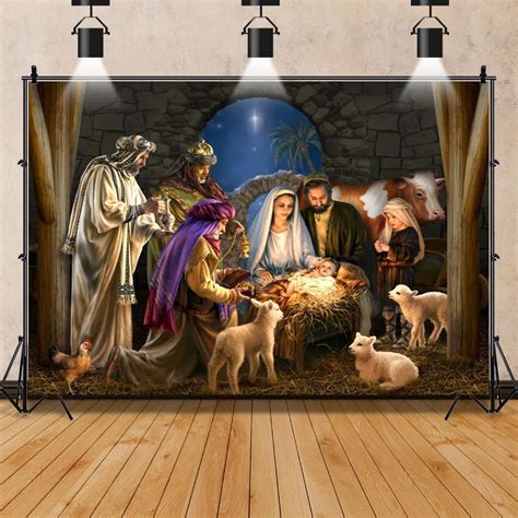 Amazon ZARROUEA 7x5ft Christmas Manger Nativity Scene Photography