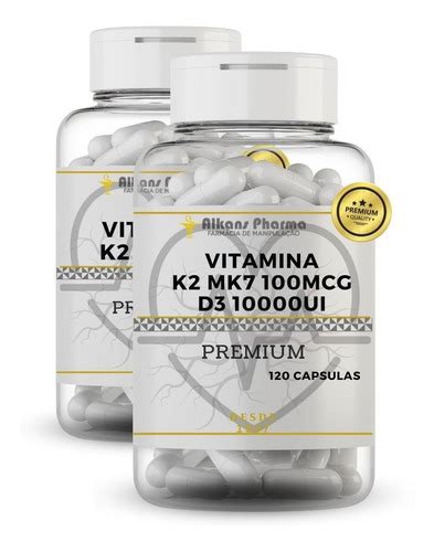 K2mk7 100 Mcg Vit D3 10 000ui 240 Caps Com Nota E Laudo Mercadolivre