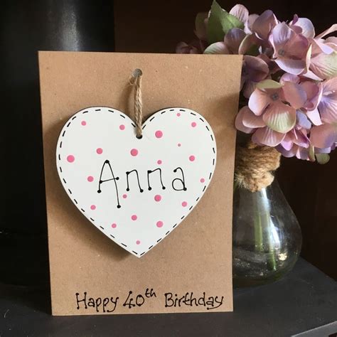 Personalised 40th Birthday Wooden Keepsake Card By Craft Heaven Designs