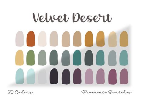 Velvet Desert Procreate Color Palette Graphic By Mandalabunnydigital · Creative Fabrica