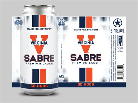 UVA Sabre Premium Lager 16oz Can by BJ Swing on Dribbble