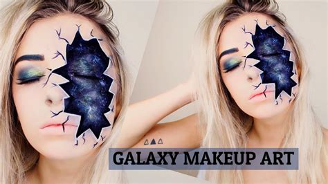 Galaxy Space Makeup Face Art Cracked Skin Youtube