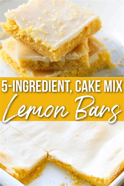 Easy 5 Ingredient Lemon Bars Made With A Lemony Box Cake Mix And Sweetened Condensed Milk This