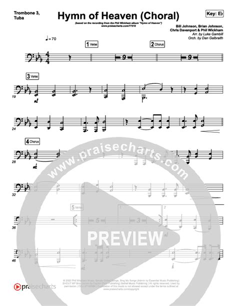 Hymn Of Heaven Choral Anthem Satb Trombone Tuba Sheet Music Pdf Phil