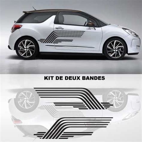 Kit Stickers Autocollants Auto Portes Deco Bandes Modern