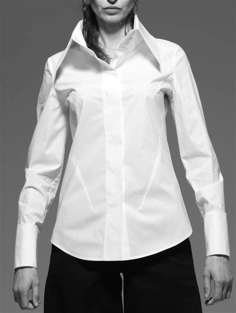 Pin By Tim On Big Collars High Collar Shirts White Shirts Women