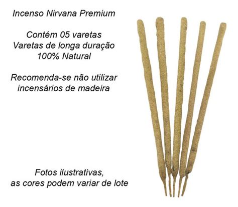 Incenso Natural Nirvana Premium 5 Varetas Alecrim MercadoLivre