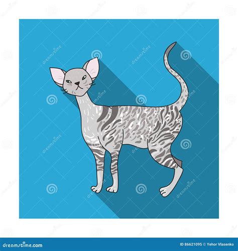 Cornish Rex Icon In Black Style Isolated On White Background Cat