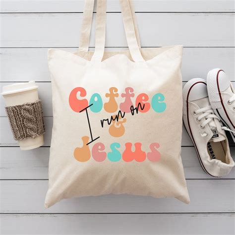 Retro Coffee And Jesus Tote Bag Christian Tote Bag Tote Bag Etsy