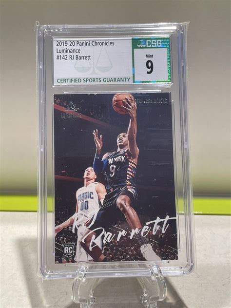 RJ Barrett 2019 20 Rookie Panini Chronicles Luminance Card No 142 CSG