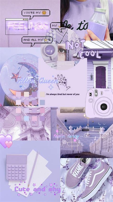 Light purple aesthetic wallpaper collage - stormink