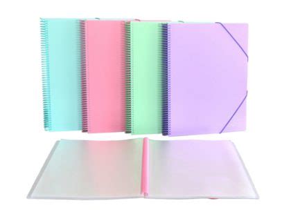 Carpeta 30 Fundas Espiral C Goma Pastel Surtido